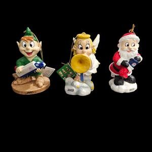 Marathon 2003 Holiday Collector Series 3 Ornament Set Elf Angel Santa 3pc